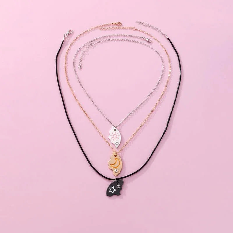 Magnetic Star, Moon & Sun Necklace Set, view 4